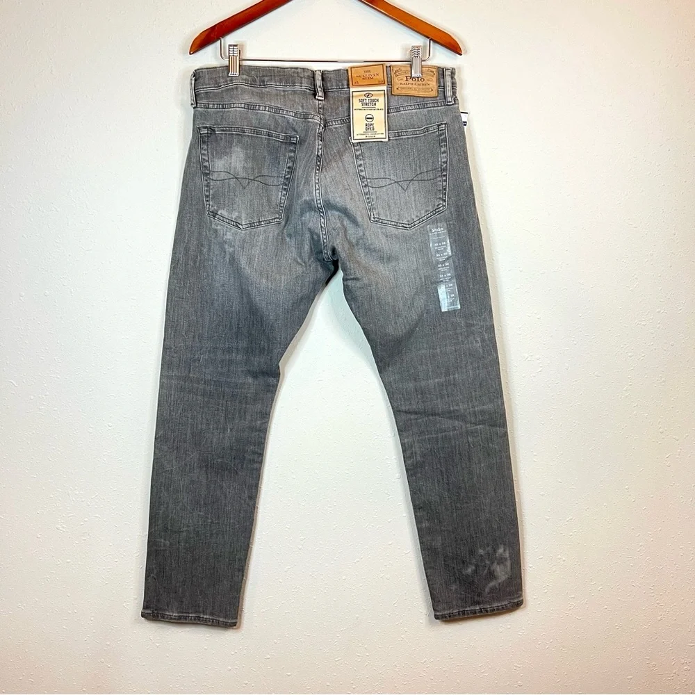 Polo Ralph Lauren Men’s The Sullivan Grey Rope Dyed Slim Jeans Size 35 NWT